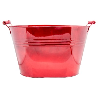 OVAL RED METAL BUCKET