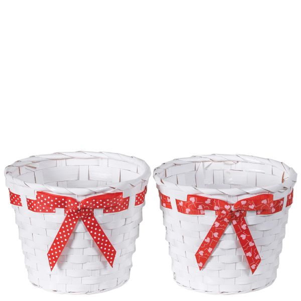 White With Red Ribbon