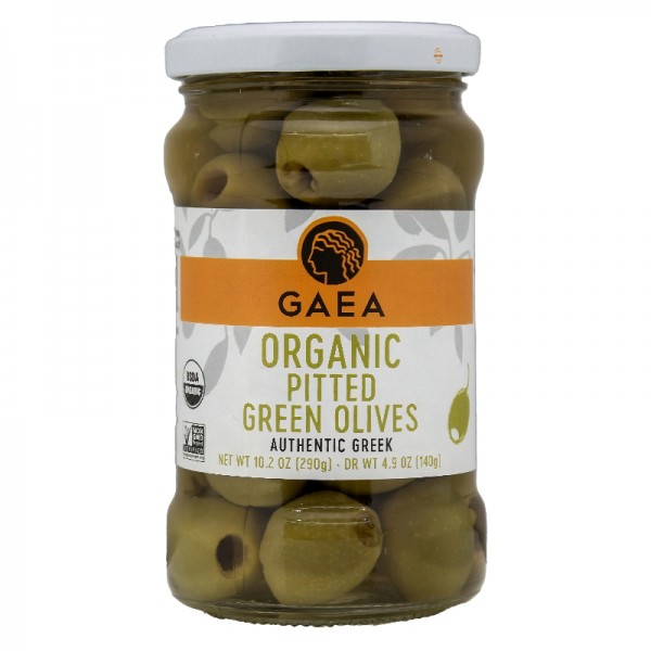 GAEA ORGANIC PITTED OLIVES JAR